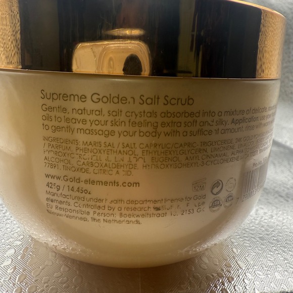 Gold Elements Supreme Golden Salt Scrub‎ 14.45oz / 425g New Sealed - Picture 2 of 9